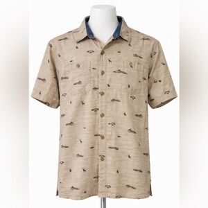 Outdoor Life Beige Patterned Short Sleeve Shirt